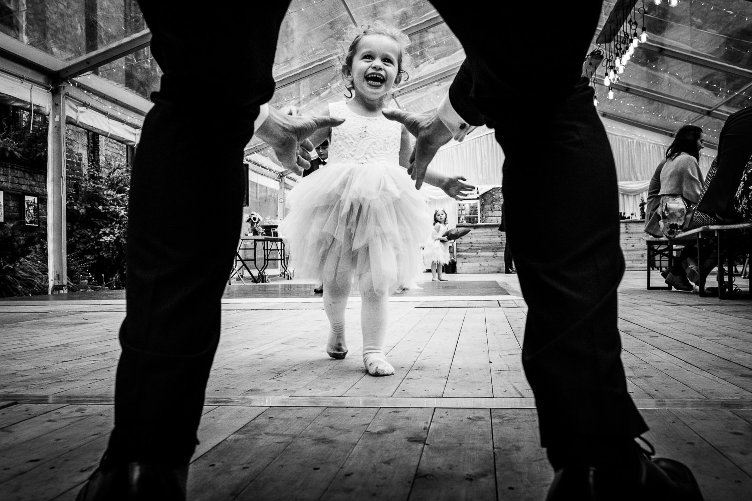 Flower girl at St Luke's Bombed Out Church wedding