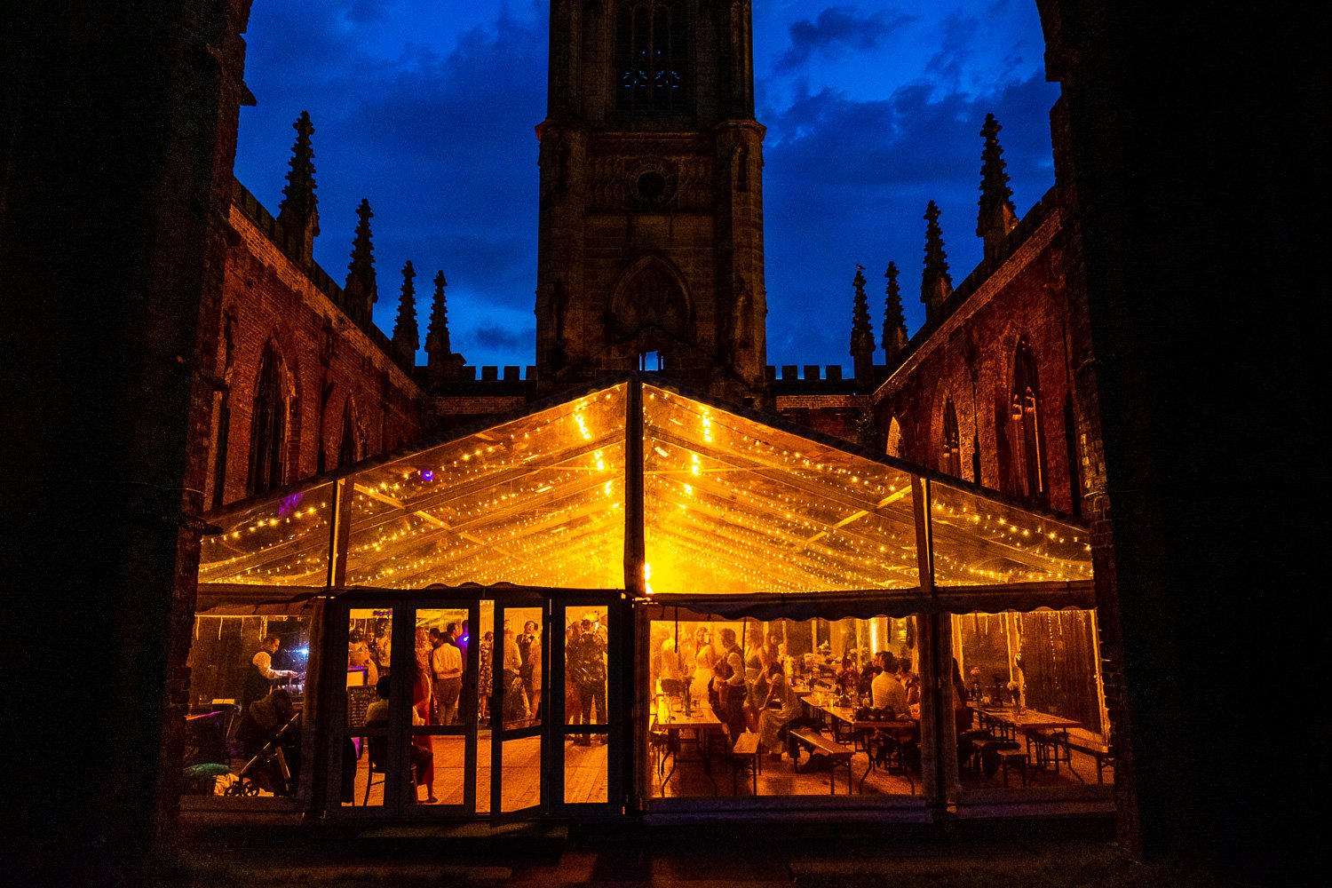 Wedding party at St Luke's Bombed Out Church