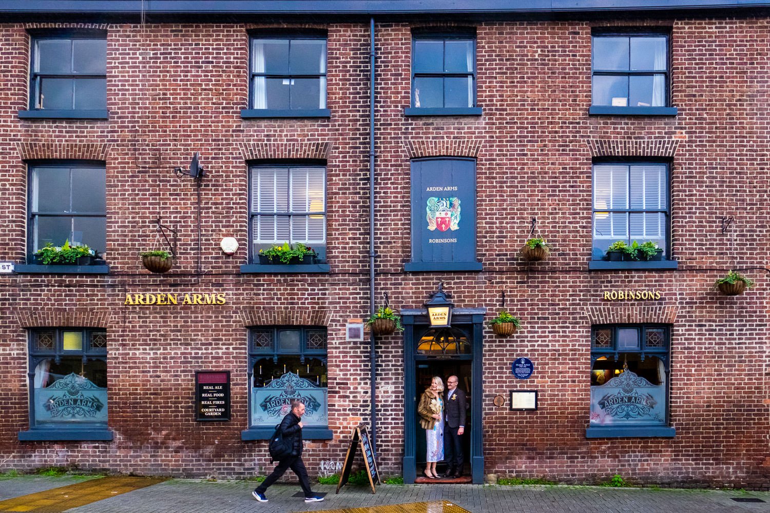 Bride and groom at the Arden Arms in Stockport