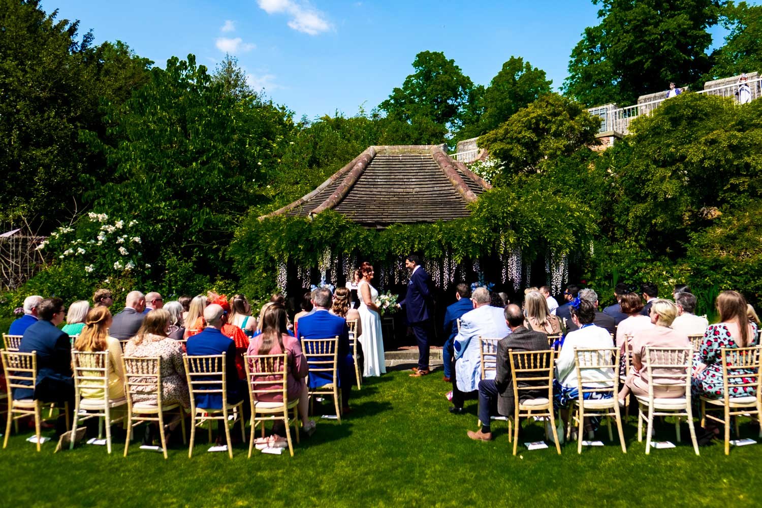 Wedding ceremony in Grays Court garden